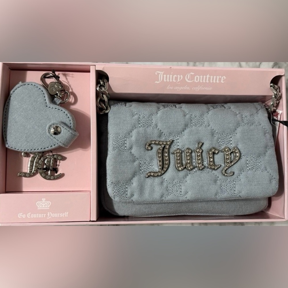 Juicy Couture Quilted Crossbody Bag in Light Gray (Box not included)